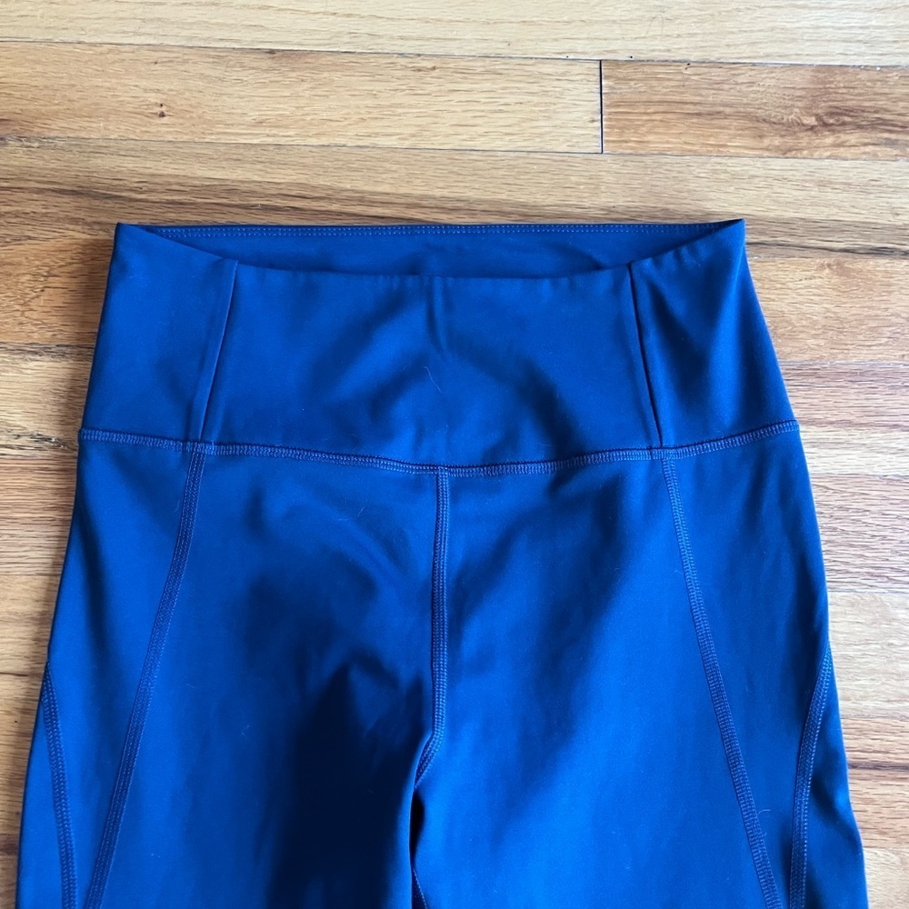 GIRLFRIEND COLLECTIVE High Rise Navy Cropped Leggings M - Picture 4 of 7